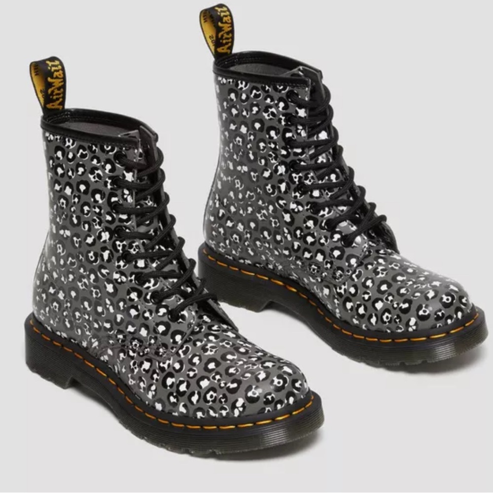 1460 WOMEN'S LEOPARD SMOOTH LEATHER LACE UP BOOTS